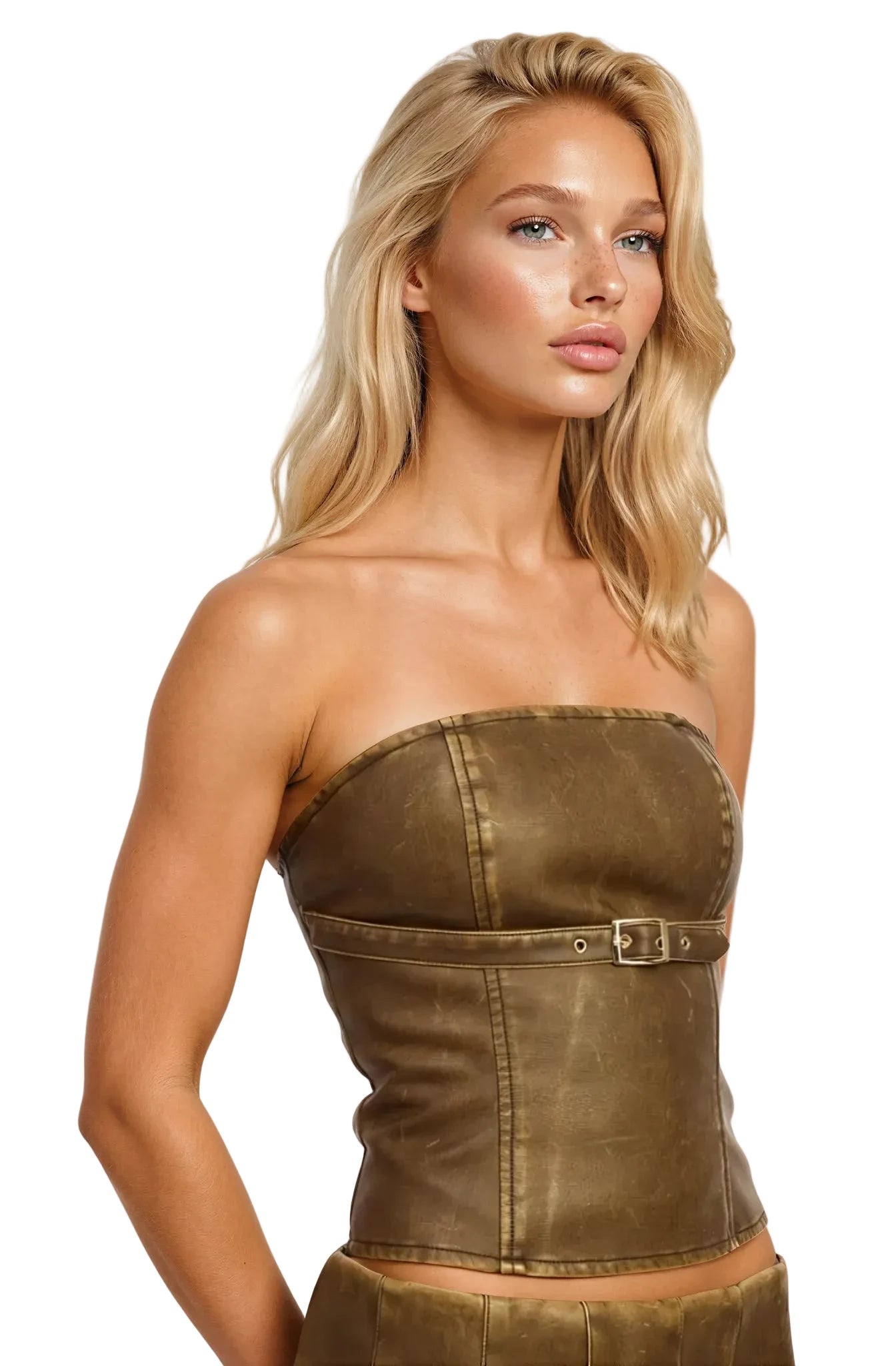 Bronco Bronze Belted Corset Top