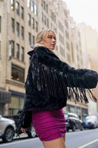 Skylar Fringe Faux Fur Jacket
