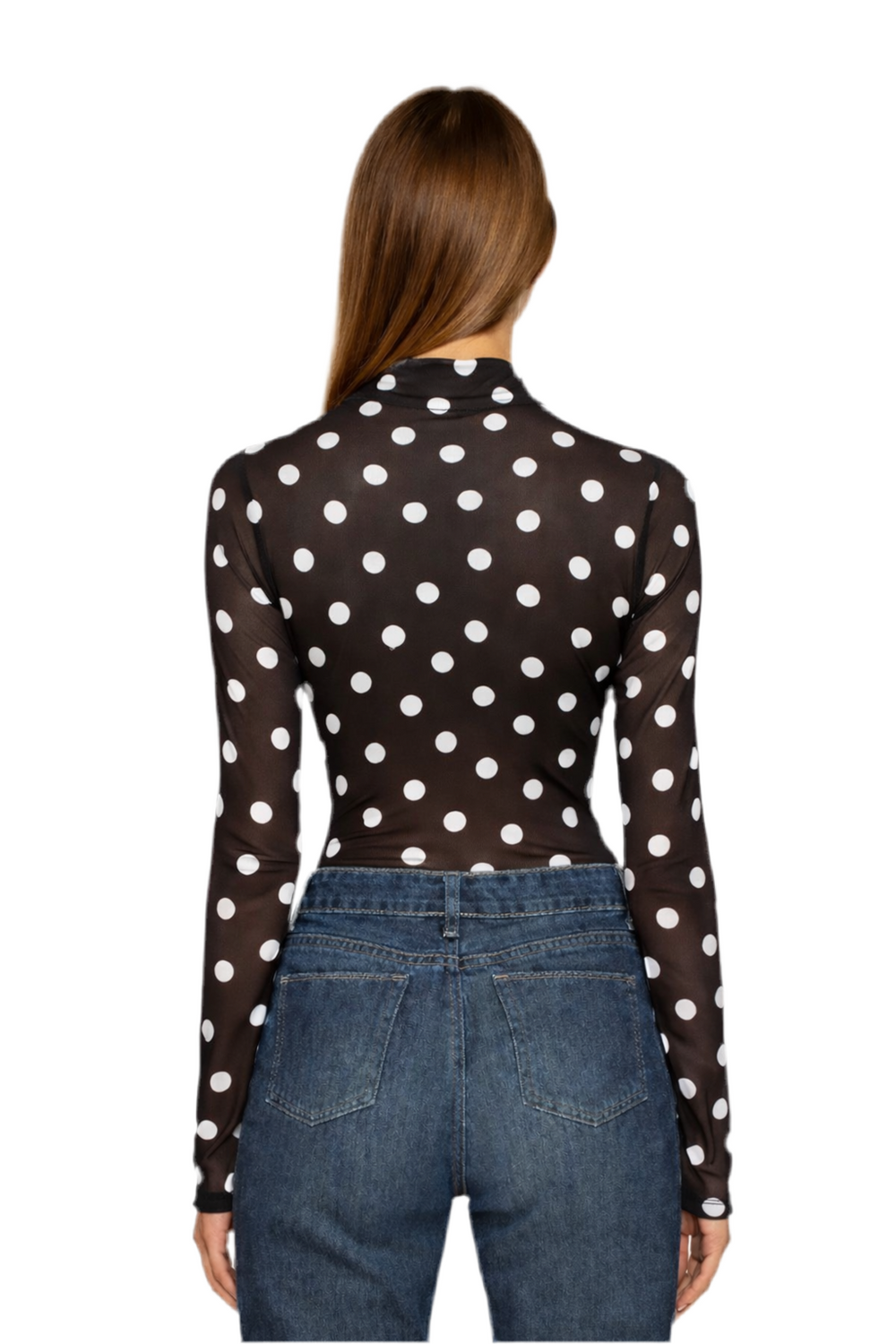 Polka Dot Mesh Top