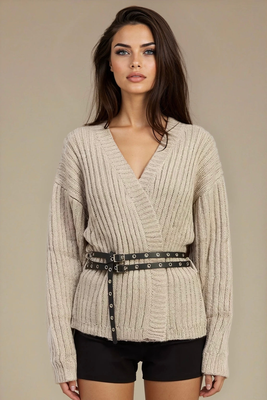 Ridge Wrap Belted Cardigan
