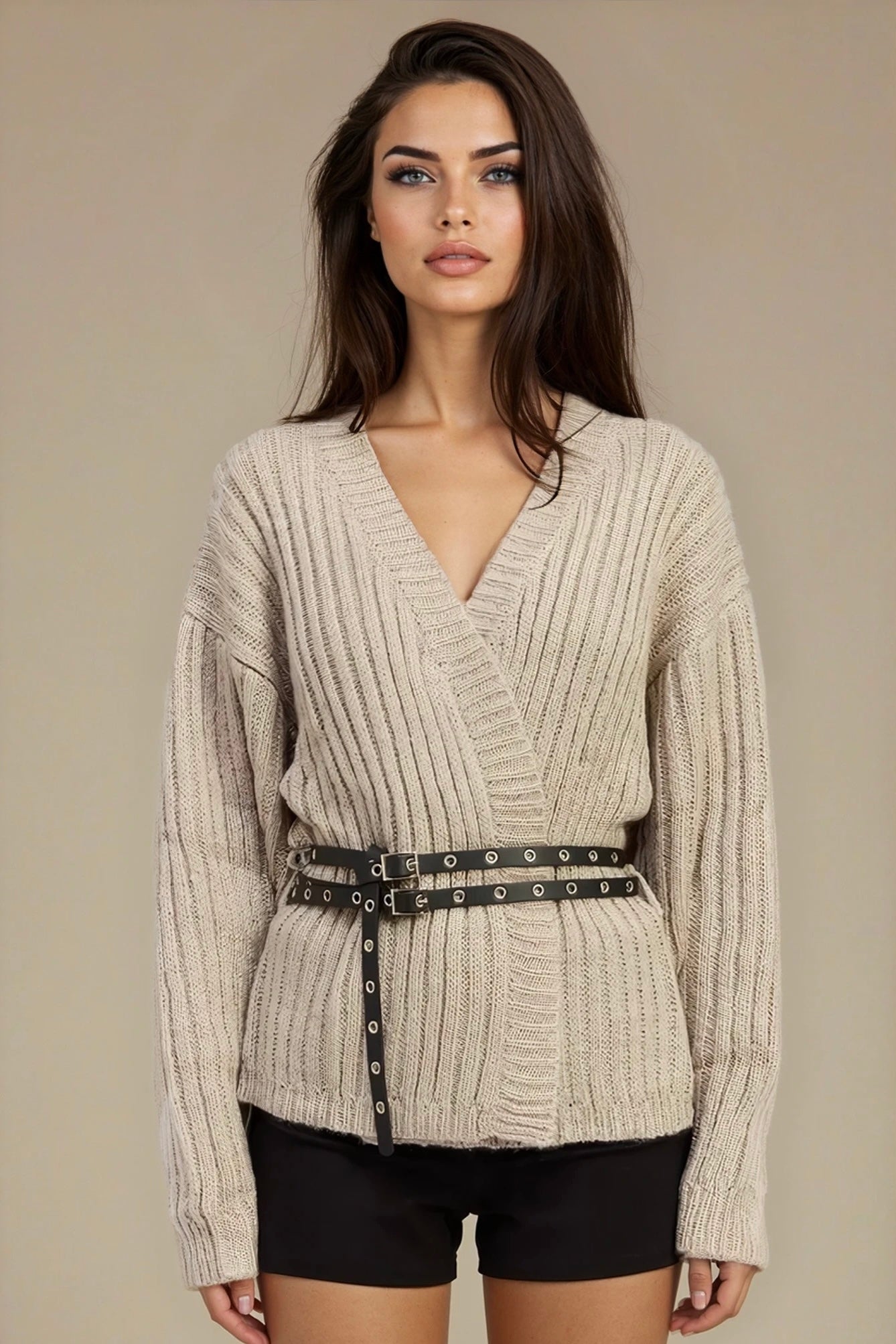 Ridge Wrap Belted Cardigan