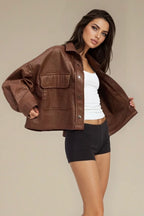 Cognac Chintz Crop Jacket