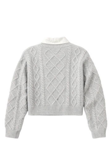 Cable Knit Cropped Sweater