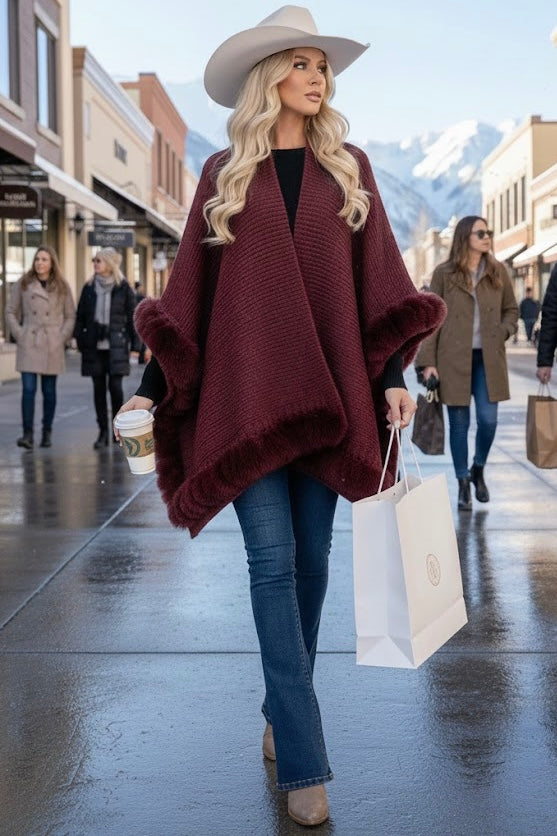 Chalet Cozy Faux Fur Cape