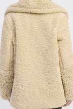 Fur Trimmed Fleece Jacket with Pockets