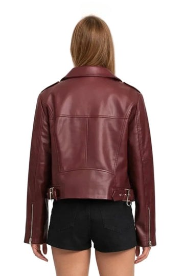 Burgundy Moto Jacket