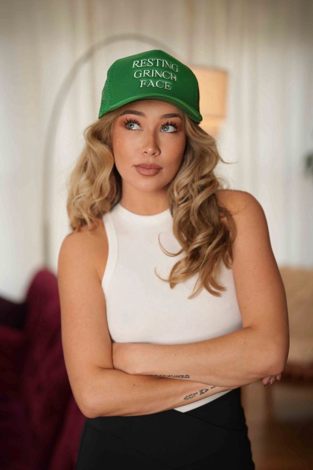 Grinch Face Trucker Hat
