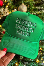 Grinch Face Trucker Hat