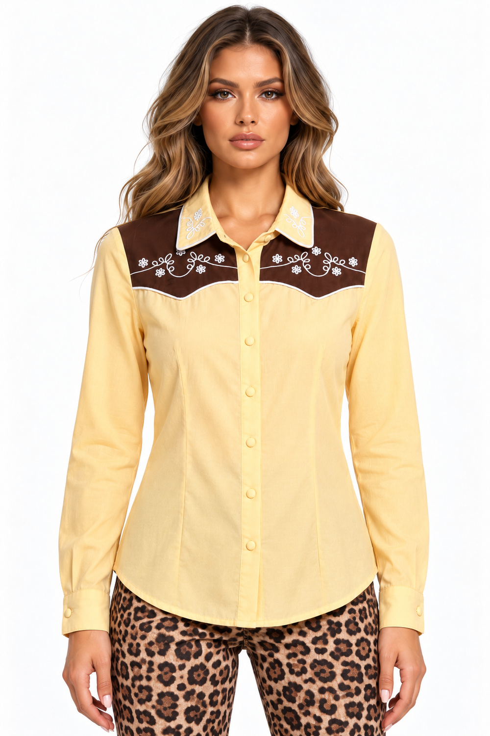 Bailey Rose Butterscotch Rodeo Embroidered Western Shirt