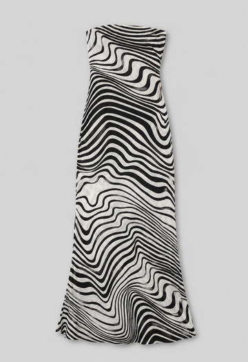 Wave Motion Strapless Maxi Dress