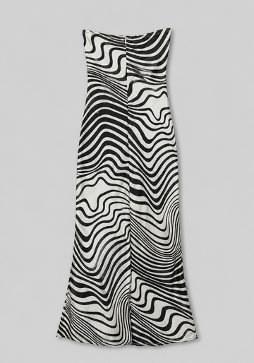 Wave Motion Strapless Maxi Dress