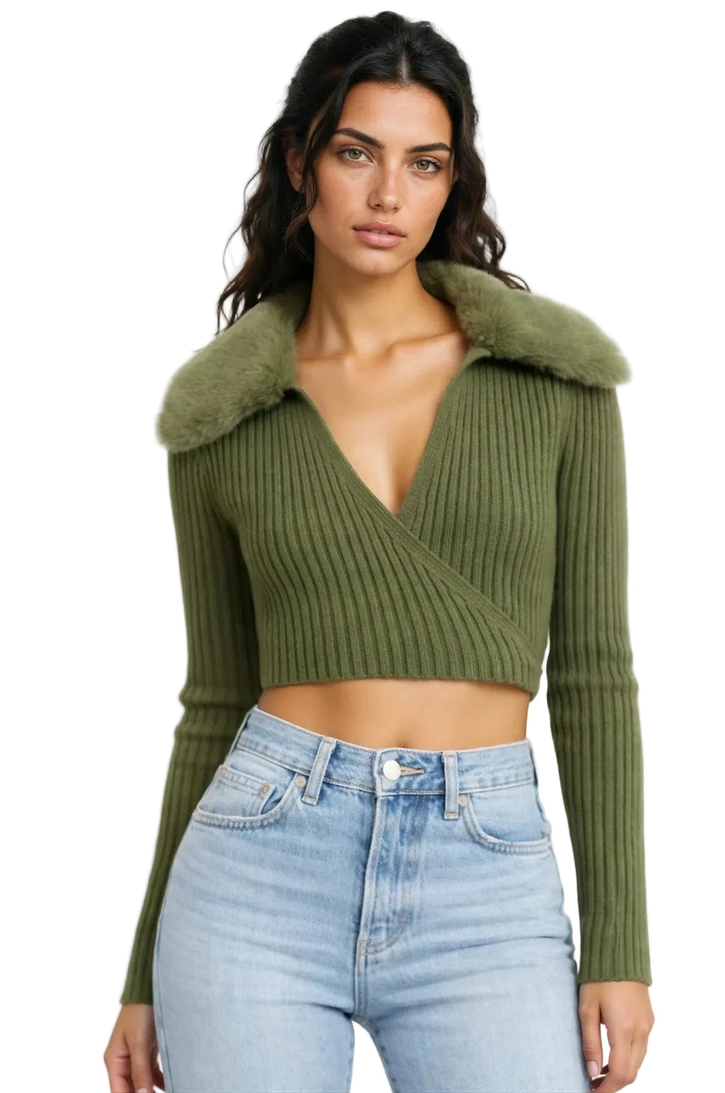Aspen Faux Fur Collar Cardigan