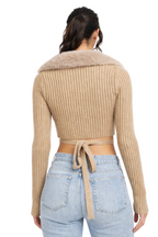 Aspen Faux Fur Collar Cardigan