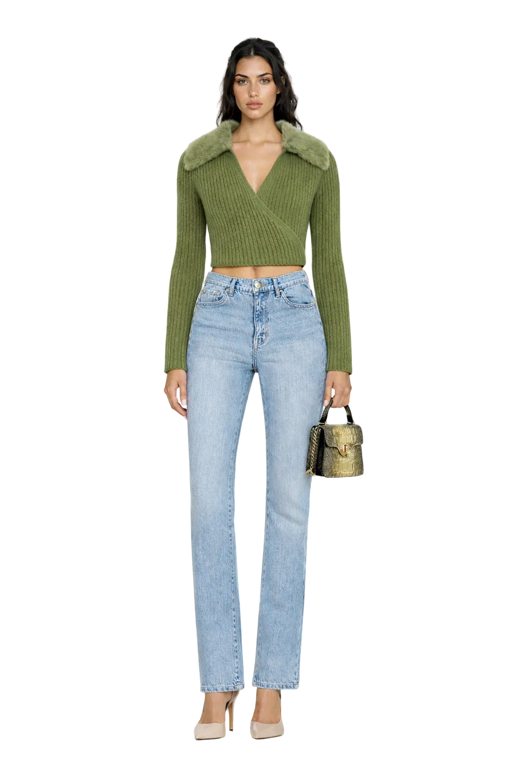 Aspen Faux Fur Collar Cardigan