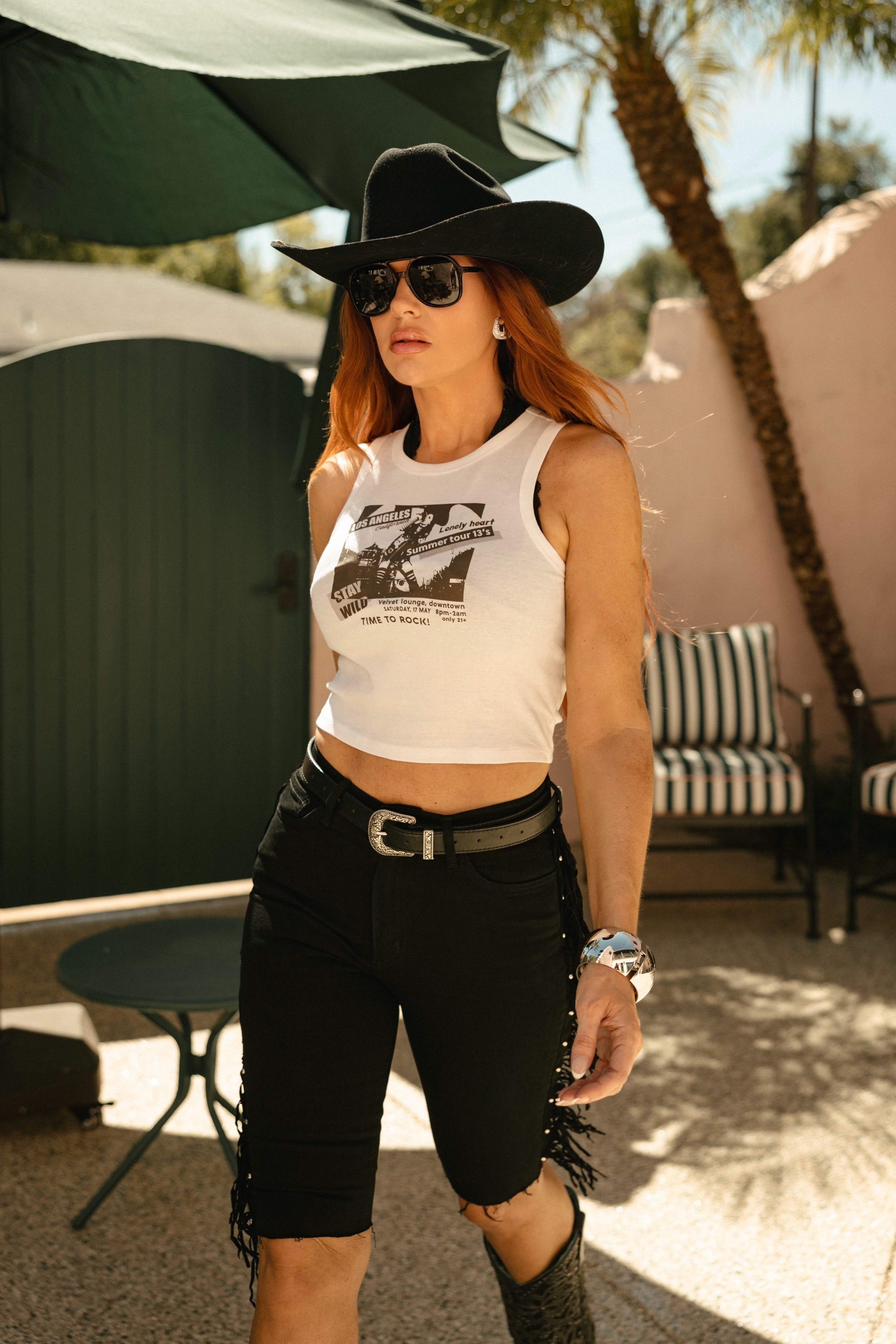 Stay Wild Los Angeles Graphic Crop Tank