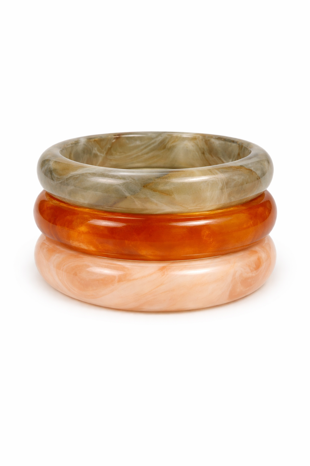 Desert Drift Earth Tone Resin Bangle Set of 3