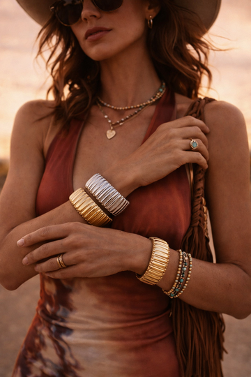 Textured Iconic Hinged Bangle